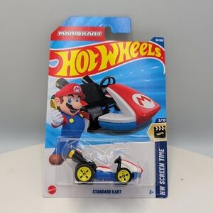Hot Wheels Mario Kart Standard Kart Toy - Blue, Red, White, Black